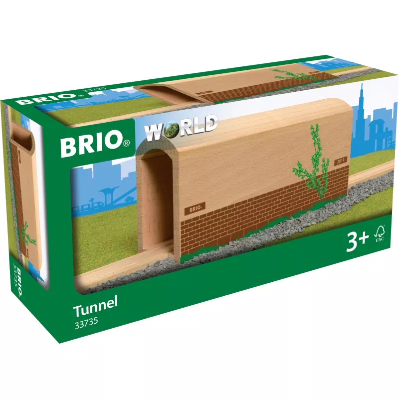 BRIO World 33735 túnel alto de madeira para linha de comboio, madeira certificada FSC, a partir dos 3 anos