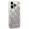 Karl Lagerfeld KLHCP14XLMNMS iPhone 14 Pro Max 6.7 capa rígida prateado / prateado Liquid Glitter Monogram