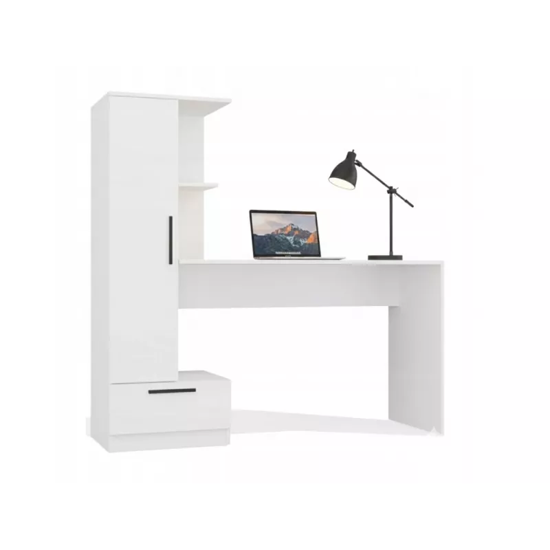 Conjunto secretária + estante Cosmo, branco
