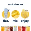 Máquina de gaseificar SODASTREAM Art Blue Steel — garrafa de plástico de 1 L, carbonatador de 60 L, 173×245×430 mm