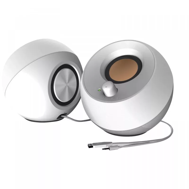 Altifalantes estéreo de secretária Creative Pebble 2.0, branco