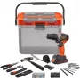 Aparafusadora de impacto com bateria BCKSB02, 18 Volt (laranja/preto, bateria de iões de lítio 1,5 Ah, caixa de armazenamento, conjunto de 62 acessórios)