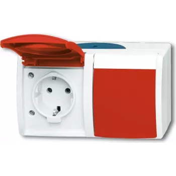 Busch-Jaeger tomada vermelho branco (2084-0-0700)