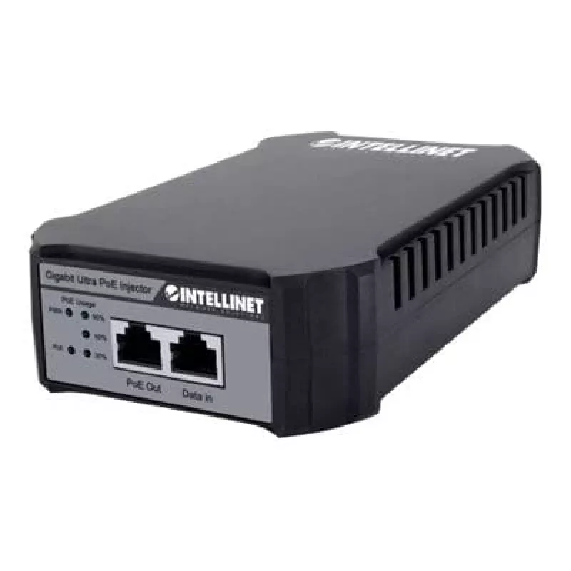 Injetor Gigabit PoE++ Intellinet, uma porta de 95 W, compatível com IEEE 802.3bt (4PPoE), caixa em plástico, montagem na parede