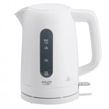 Chaleira elétrica Adler AD 1379w — 1,7 L, até 2200 W, branca, base 360°, polipropileno