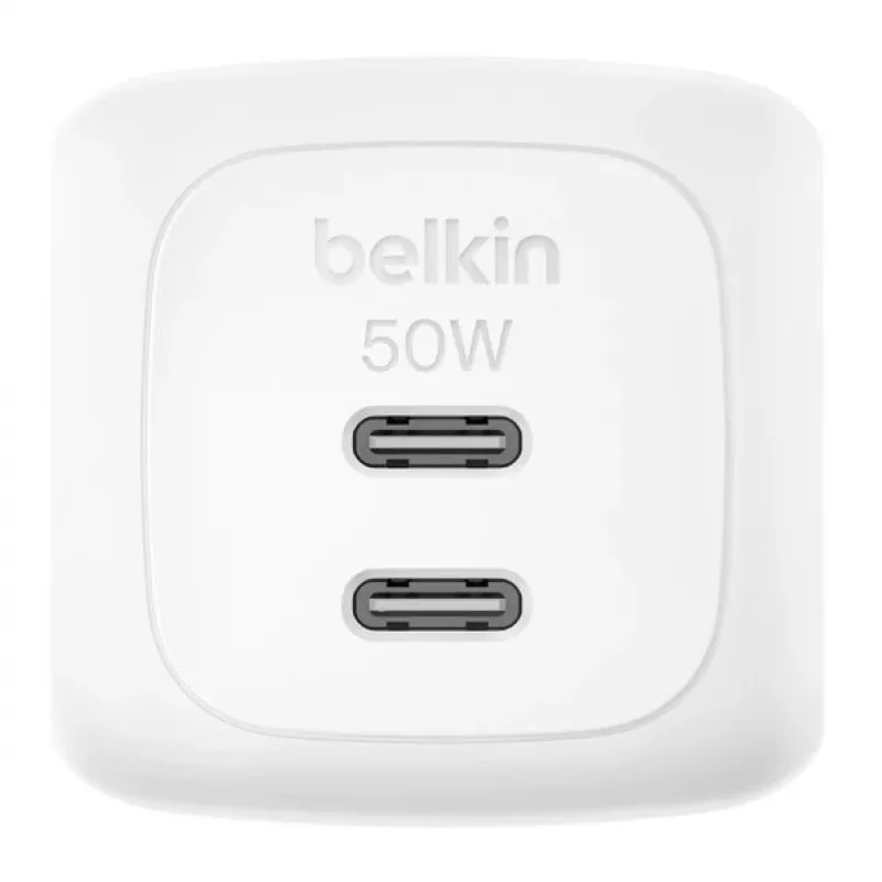 Belkin BoostCharge Pro - fonte de alimentação - GaN - 50 Watt - carregamento rápido - 2 portas de saída (2 x USB-C)