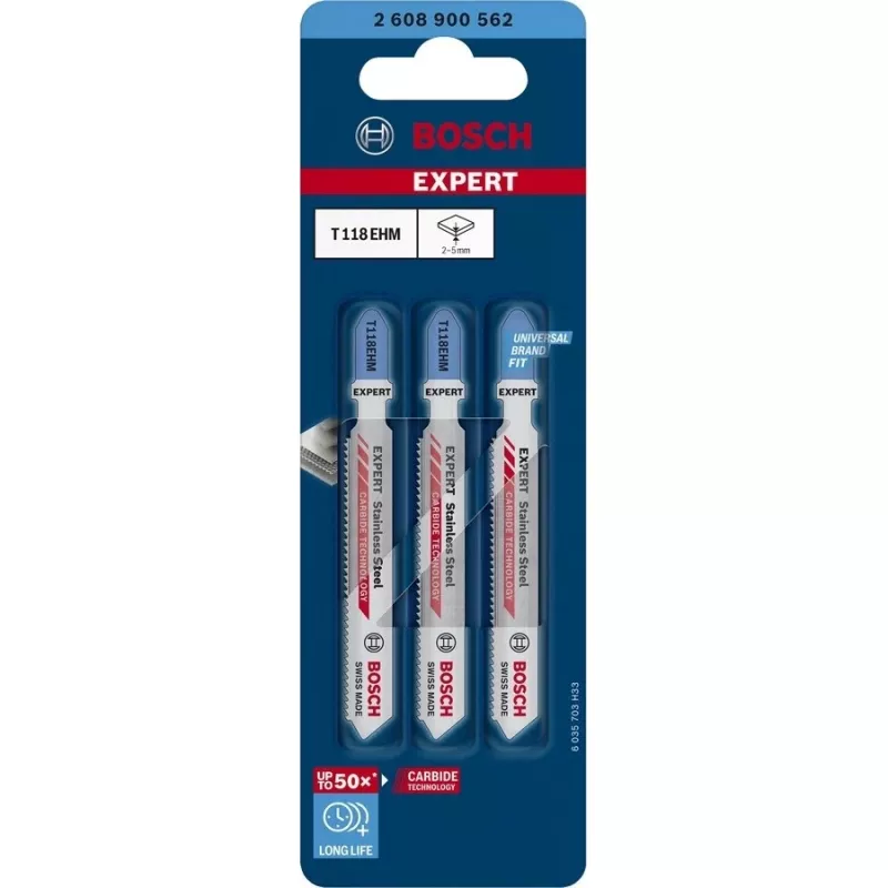 Bosch Expert T118 EHM lâmina para serra de vaivém carboneto 3 unid.