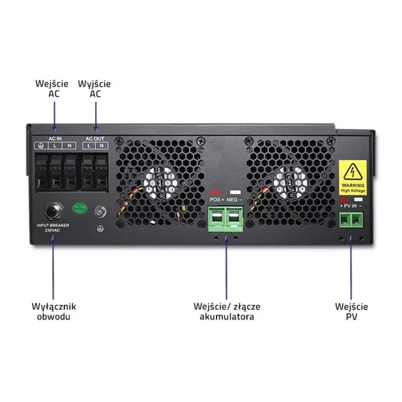 Inversor off-grid Qoltec 53887 inversor solar 10 kVA Lithium Polymer preto