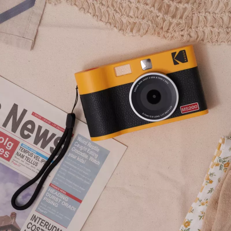 Máquina fotográfica instantânea Kodak Mini Shot 2 Era — máquina fotográfica instantânea portátil com impressora incorporada, preta
