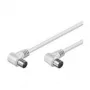 Cabo de ligação de antena em ângulo Wentronic Goobay, branco, 5 m - ficha IEC/coaxial 90° conector fêmea IEC/coaxial 90° (11522)
