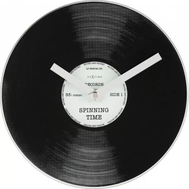 Relógio de parede NeXtime 5163 Little Spinning Time, Ø20 cm, preto