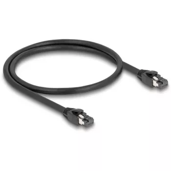Delock - Cabo de rede - RJ-45 (M) para RJ-45 (M) - 50 cm - 7,5 mm - SFTP, PiMF - CAT 8.1 - sem halogéneos, alívio de tração - preto (80232)