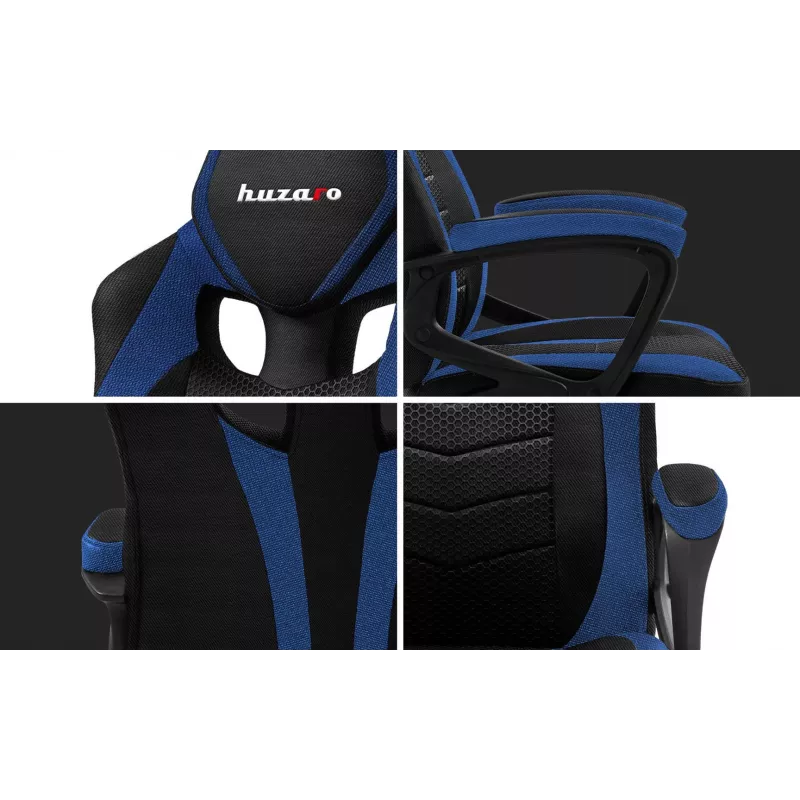 Cadeira gaming Huzaro FORCE 2.5 azul MESH assento em rede preta, azul
