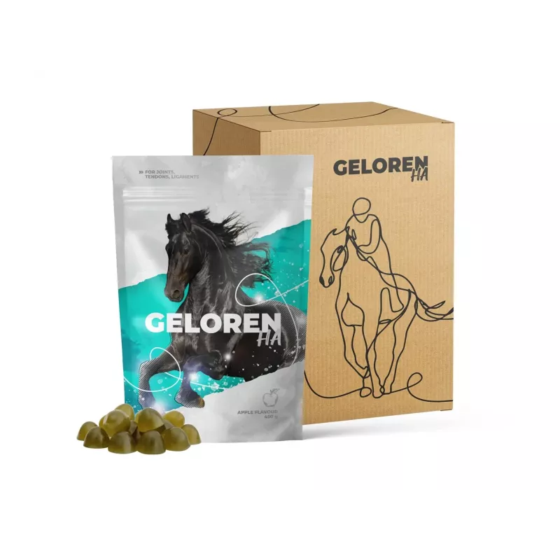 Suplemento para cavalos CONTIPRO GELOREN Horse HA Joints 450 g — suporte articular com ácido hialurónico, saqueta sólida