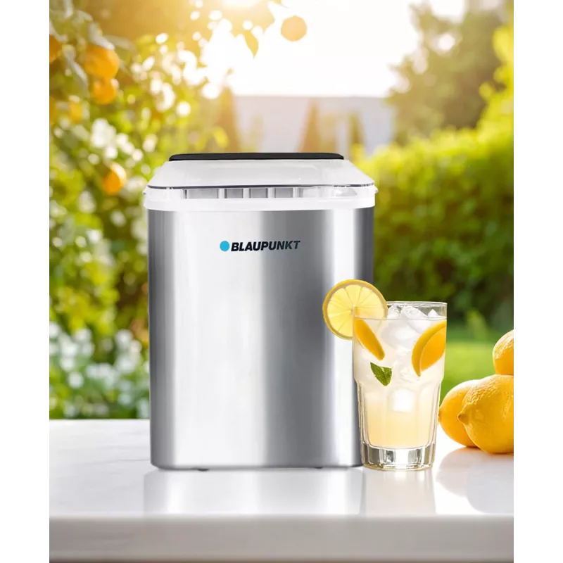 Máquina de fazer gelo BLAUPUNKT IMB301 — máquina de gelo compacta de bancada, produção automática de gelo