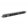 Lanberg PDU-04E04I-0200-IEC-BK PDU de rack 1U, 4x tipo E + 4x IEC C13, 10 A, 2 m, preto