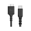 Cabo USB MediaRange MRCS257 0,5 m — Micro-USB B para USB-C, USB 3.2 Gen 1 (5 Gbit/s), preto