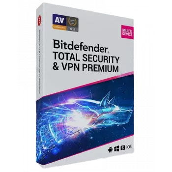 Bitdefender Total Security + Premium VPN | 5 PC | 1 ano | Apenas UE