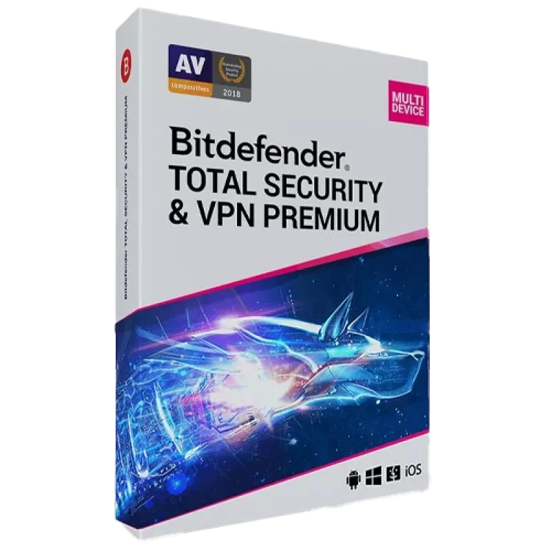 Bitdefender Total Security + Premium VPN | 5 PC | 1 ano | Apenas UE