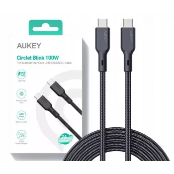 Cabo de nylon AUKEY CB-KCC101 USB-C para USB-C 1m