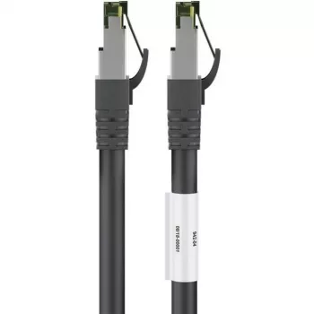 Cabo patch Goobay CAT 8.1, S/FTP (PiMF), preto, 2 m - LSZH sem halogéneos, cobre AWG 24 (66722)