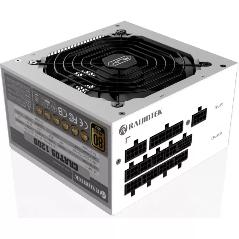 CRATOS 1000 Branco, fonte de alimentação para PC Branco, gestão de cabos, 1000 Watt