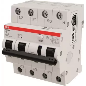 Interruptor diferencial ABB RCBO DS203NCA-B16/0,03 DS203NCA-B16/0,03 6kA, 3P+N, Type A, B 1 (2CSR256140R1165)