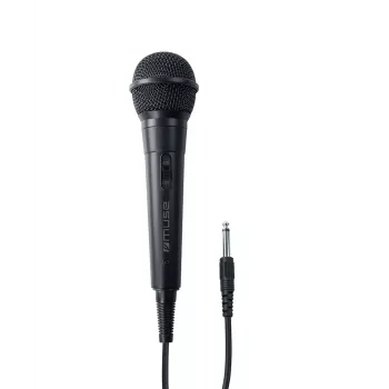 Muse MC-20B microfone profissional com fio, -73 dB, 30–15000 Hz, cabo de 3 m, jack de 6,3 mm, preto