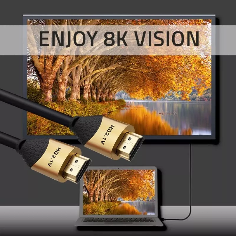 Qoltec 50356 cabo HDMI v2.1 Ultra High Speed 8K | 60Hz | 28AWG | GOLD | 3m