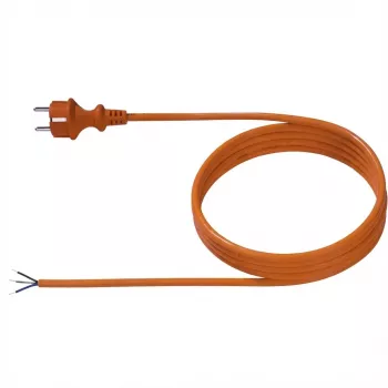 Bachmann - Cabo de alimentação - CEE 7/7 (M) para extremidades soltas, 30 mm descarnado 16 A - 5,0 m - moldado - laranja (328.876)