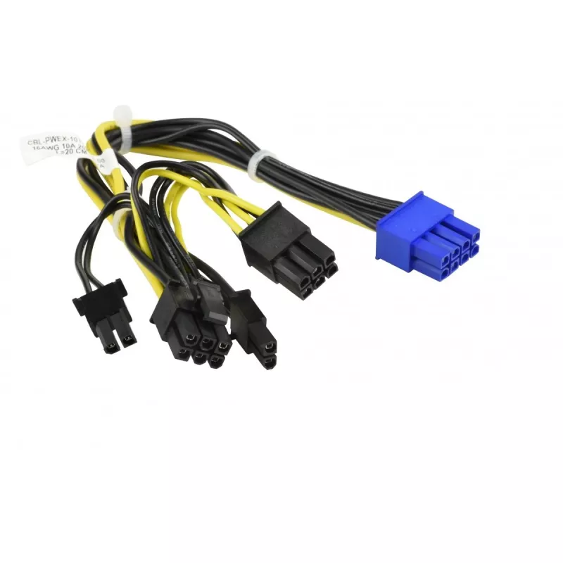 Supermicro - CBL-PWEX-1017 Cabo de alimentação GPU - alimentação interna, 8 pinos para 8 pinos PCIe Power (6+2) 20 cm