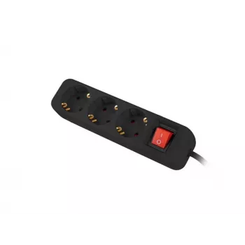 Extensão elétrica Lanberg PS1-03F-0150-BK 1,5 m 3 tomadas com contacto de proteção para interiores preto