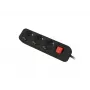 Extensão elétrica Lanberg PS1-03F-0150-BK 1,5 m 3 tomadas com contacto de proteção para interiores preto