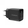 Carregador de parede Choetech PD6051 USB-C USB-C PD 35W GaN com ecrã - preto