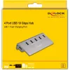 Hub USB DeLOCK 10 Gbit/s 4 portas Type-A 1 porta de carregamento rápido