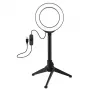 Anel de luz LED 12 cm com tripé de mesa até 21,8 cm, USB