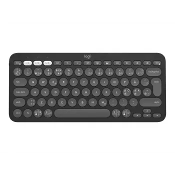 Logitech Pebble Keys 2 K380s – Teclado – sem fios – Bluetooth LE – QWERTY – Nórdico (Dinamarquês/Finlandês/Norueguês/Sueco) – Tonal Graphite (920-011879)