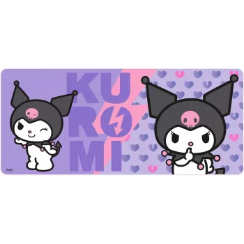 Tapete de rato Kids Euroswan 80x30 cm Hello Kitty Kuromi, tapete grande retangular para gaming/secretária
