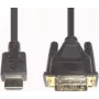 Adaptador de cabo de vídeo HDMI 3 e+p 2m DVI-D preto