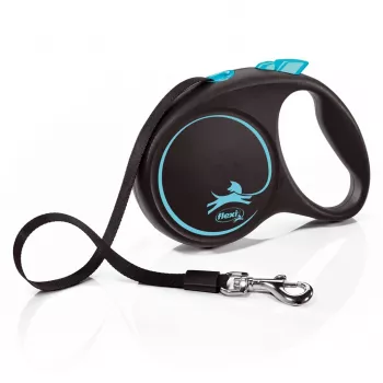 Treia retrátil flexi Black Design M — 5 m de comprimento, modelo de fita, carga máx. 25 kg, punho ergonómico