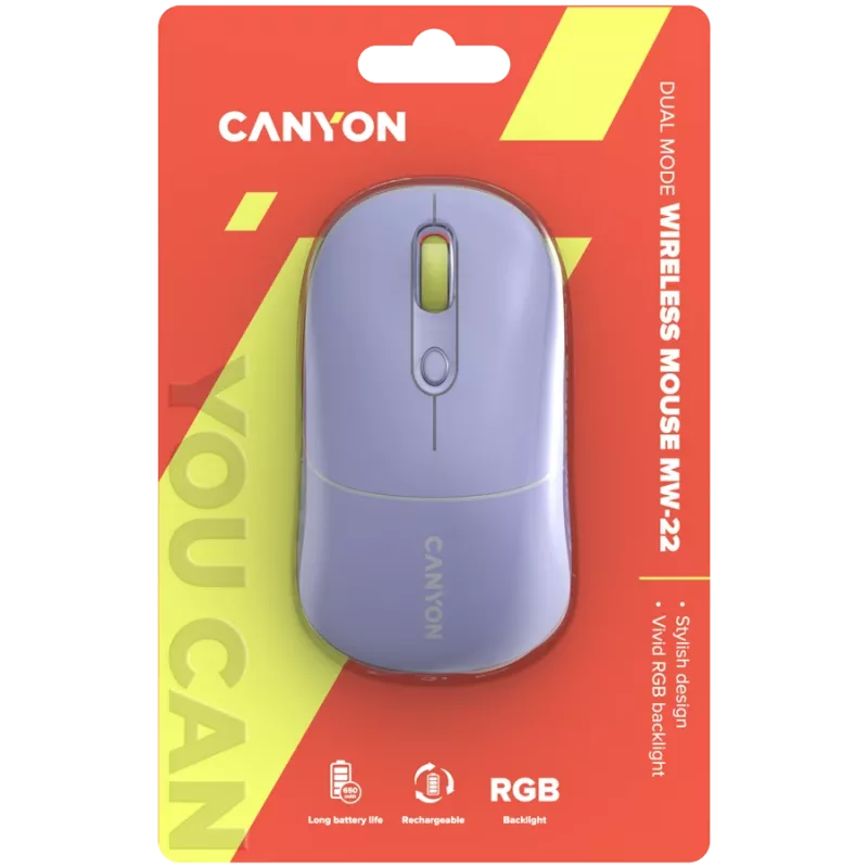 Rato CANYON MW-22 2em1 BT/ sem fios Lavanda