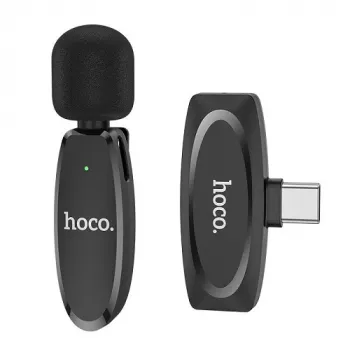 Microfone digital sem fios HOCO L15, clip-on, USB Type-C