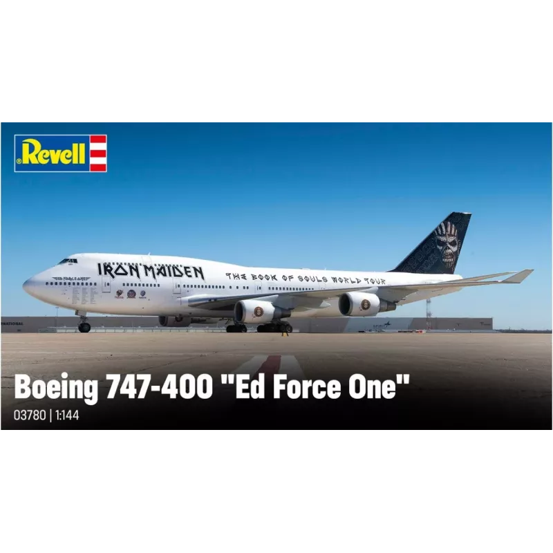 Revell 03780 Boeing 747-400 Iron Maiden Ed Force One escala 1:144 kit de montagem em plástico não pintado/não montado