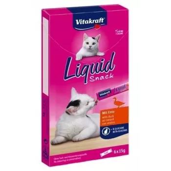 VITAKRAFT Liquid Snack pato - snacks para gatos - 6 x 15 g