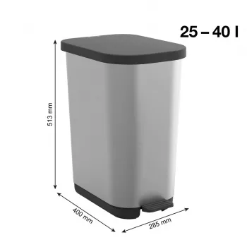 Balde de pedal ROTHO Ribo Silver – 35 l