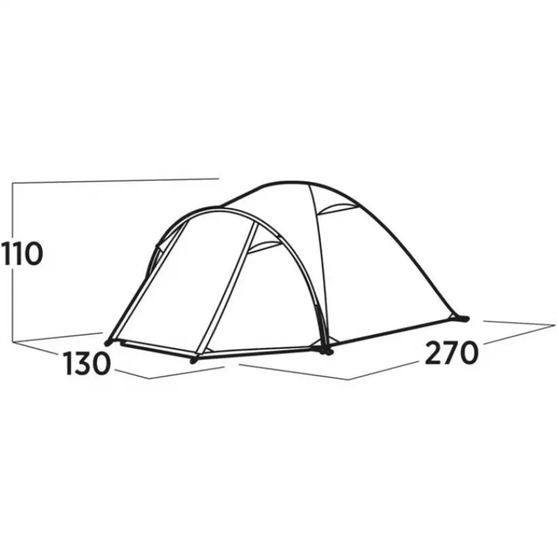 Tenda de cúpula Easy Camp Setesdal 2 (verde-azeitona, com alpendre de túnel, modelo 2025)