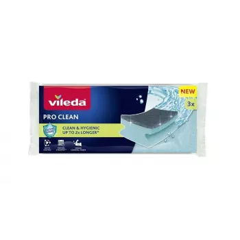 Esponja abrasiva perfilada com enzimas Vileda Pro Clean 3 unid.