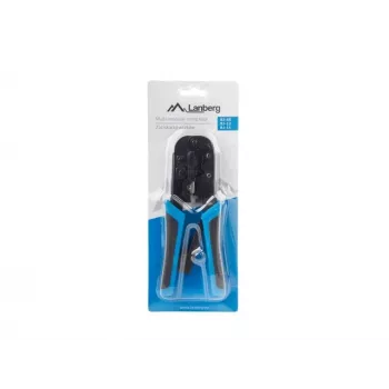 Alicate de crimpar LANBERG NT-0201 para fichas RJ-45, 180 mm, 315 g, preto/azul