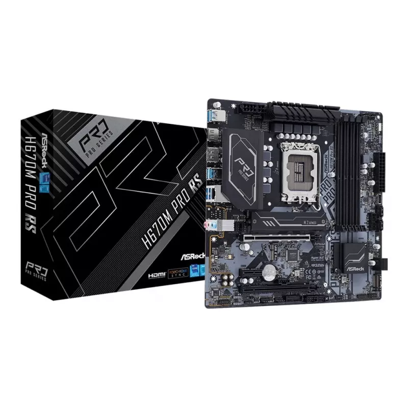 Placa-mãe ASRock H670M Pro RS Intel H670 LGA 1700 micro ATX