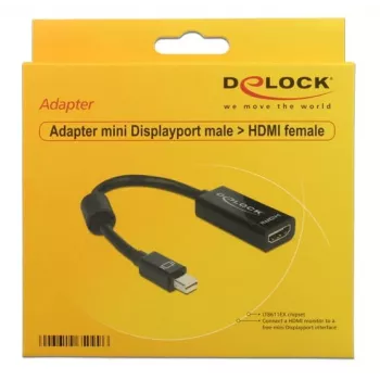 Delock - Adaptador de vídeo - Mini DisplayPort macho para HDMI fêmea - 18 cm (65099)
